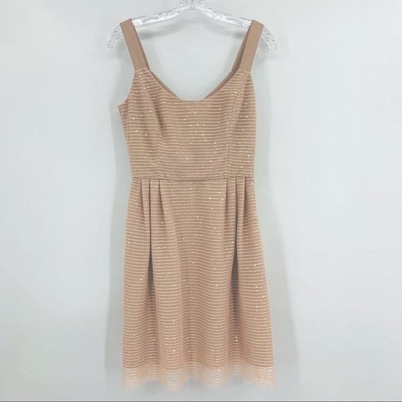 Sachin + Babi Anthropologie Blush Sequin Lace Overlay Dress Size 2 - Picture 1 of 6